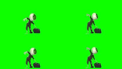 绿幕抠像商务3d小人131