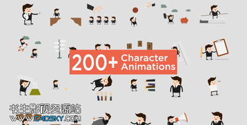ae模板 200 卡通小人角色动作商务视频产品宣传片mg动画模版 年会员免费下载