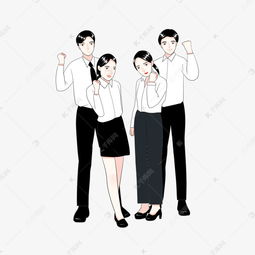 团队合作商务商业鼓励加油扁平风手绘卡通人物素材图片免费下载 千库网